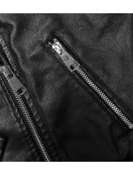 Klasická čierna dámska bunda ramoneska (11Z8060)