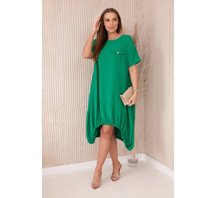 Nadrozmerné šaty s vreckami zelené