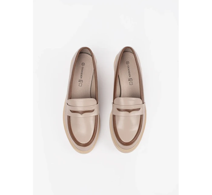 Dámske hnedé dizajnové mokasíny bez podpätku Dámske hnedé dizajnové mokasíny bez podpätku