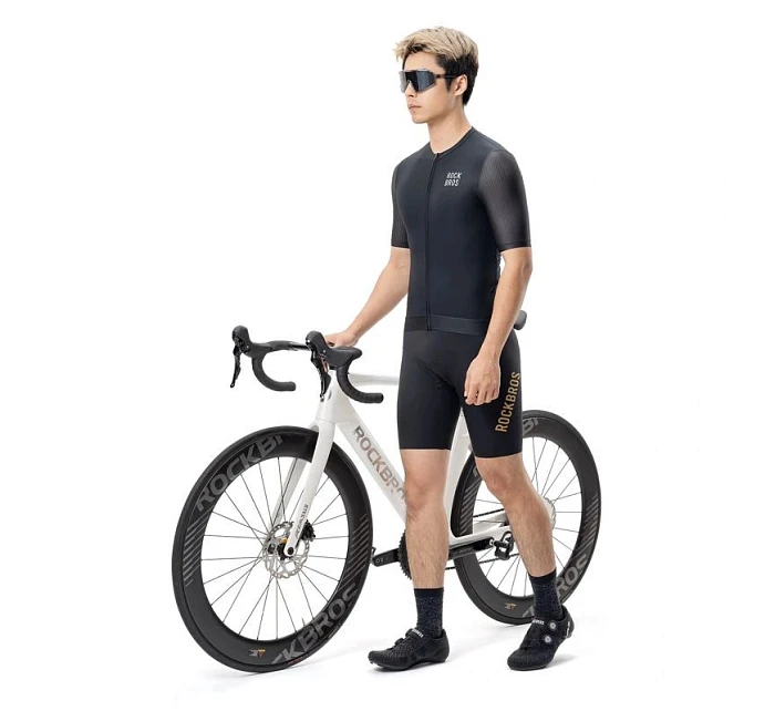 Cyklistický dres model 22114069 krátký rukáv velikost M černý - Rockbros