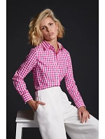 JN 616 Popelínová kostkovaná halenka s dl. rukávem model 22487338 - Daiber JN 616 Popelínová kostkovaná halenka s dl. rukávem model 22487338 - Daiber