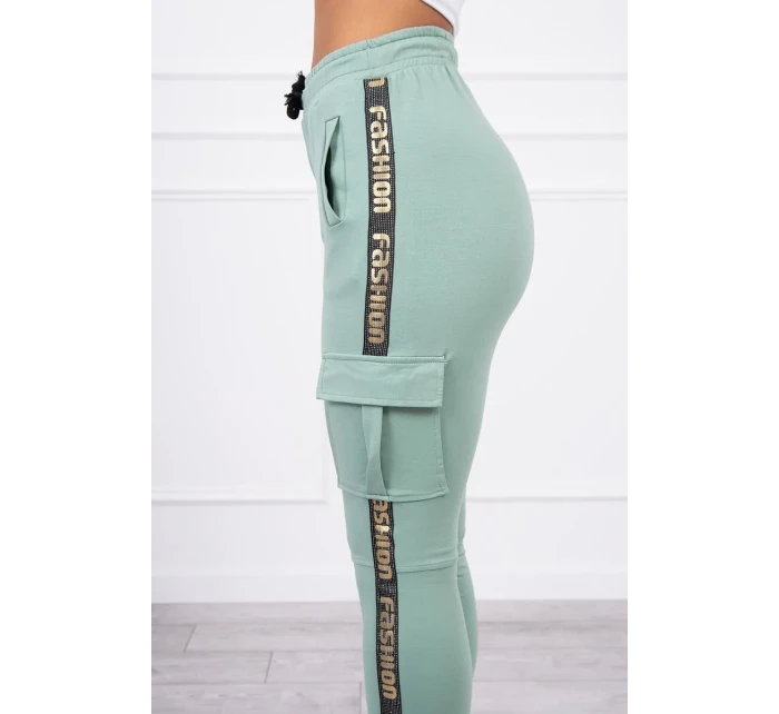 Tmavo mätové nohavice cargo