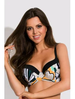 Dámska plavková podprsenka MADERA čierna so vzorom - Mediolano