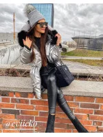 Čierna obojstranná dámska zimná bunda (1908)