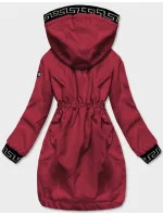 Dámska tenká bunda s ozdobným lemovaním tmavočervená (B8142-27)