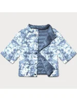 Dámska obojstranná bunda s 3/4 rukávmi Minority Light Blue/Flowers (M23-7010-50)