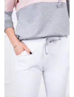 Farebná pruhovaná sada biela + púdrová ružová Farebná pruhovaná sada biela + púdrová ružová