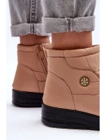 Śniegowce Damskie Ocieplane Beżowe Helis