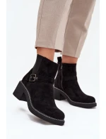 Dámské kotníkové boty na s přezkou černé model 21707424 - Boto Dámské kotníkové boty na s přezkou černé model 21707424 - Boto