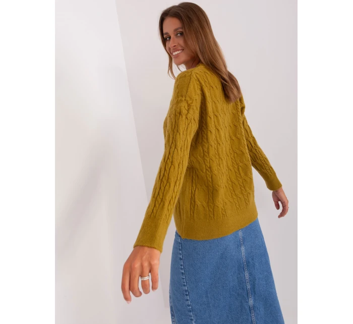 Sweter AT SW oliwkowy model 18895541 - FPrice Sweter AT SW oliwkowy model 18895541 - FPrice