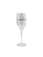 Vlastný text na nerozbitnej pohári na prosecco