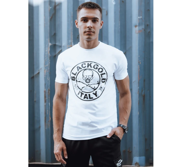 Pánské tričko s potiskem bílé model 21977620 - Dstreet
