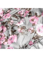 Obojstranná šedá dámska kvetovaná bunda (PC-7509-61)