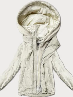 Dámská bunda v barvě ecru s ozdobnou kapucí Miss model 21061428 - Miss TiTi