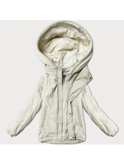 Dámská bunda v barvě ecru s ozdobnou kapucí Miss model 21061428 - Miss TiTi