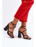 Modne Sandały Na Obcasie Czarne Josette