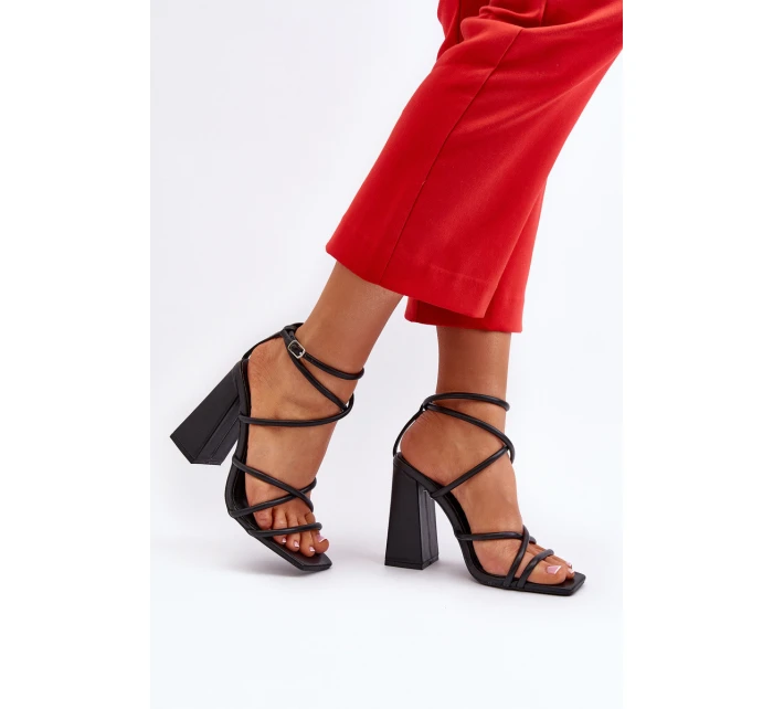 Modne Sandały Na Obcasie Czarne Josette