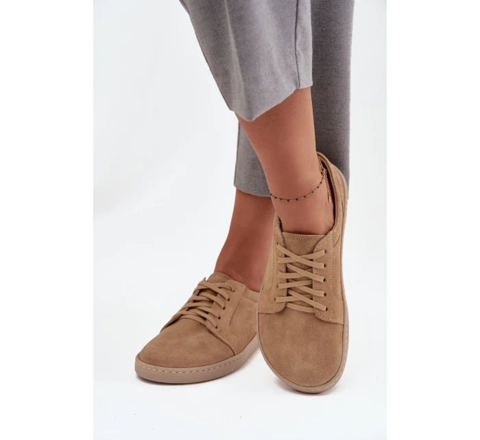 Trampki Typu Barefoot Z Naturalnego Zamszu Zazoo 314 Beżowe