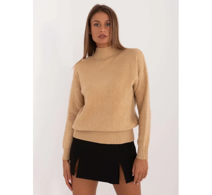 Sweter AT SW model 20742502 jasny camelowy - FPrice Sweter AT SW model 20742502 jasny camelowy - FPrice