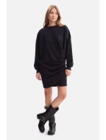 model 21379818 Pletené šaty s bočními záhyby černé - BeWear