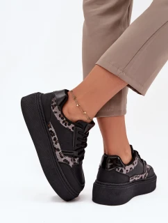 Dámske tenisky na platforme Big Star - čierne