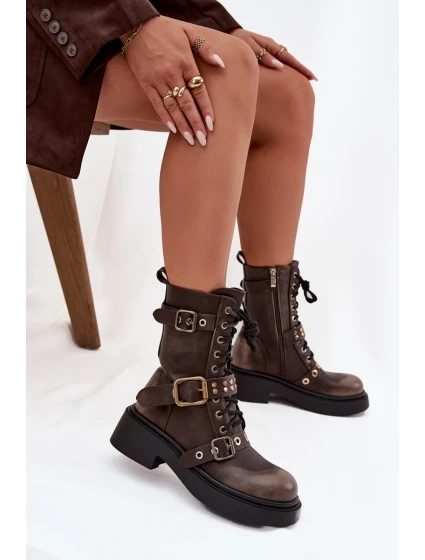 Dámske zateplené pracovné s prackami Marisse - hnedé Dámske zateplené pracovné s prackami Marisse - hnedé