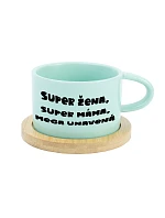 SUPER ŽENA, SUPER MAMA, MEGA ÚNAVA - mätový hrnček 200 ml
