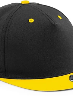 Beechfield B 610C 5-panelová snapbacková čiapka s kontrastným lemom 53.610C čierna/žltá