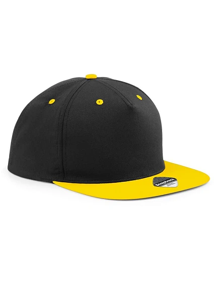 Beechfield B 610C 5-panelová snapbacková čiapka s kontrastným lemom 53.610C čierna/žltá Beechfield B 610C 5-panelová snapbacková čiapka s kontrastným lemom 53.610C čierna/žltá