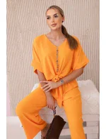 Súprava blúzky a nohavíc jasne oranžová