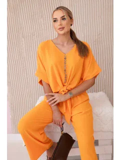 Súprava blúzky a nohavíc jasne oranžová