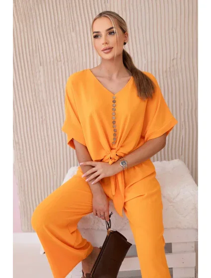 Súprava blúzky a nohavíc jasne oranžová