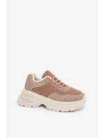 Sneakersy Damskie Z Cyrkoniami I Futerkiem Typu Baranek Beżowe Zarika Sneakersy Damskie Z Cyrkoniami I Futerkiem Typu Baranek Beżowe Zarika