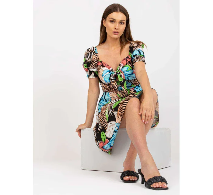 Šaty DHJ SK 15836.51 čierna a modrá