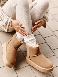 Kožené semišové tenisky s platformou nad členkom Camel Rianaella