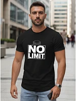 Pánské bavlněné tričko s potiskem No limit černé FashionStreet NX0129R