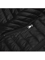 Černá prošívaná dámská bunda s kapucí (B0124-1)
