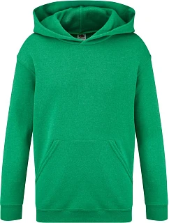 Fruit of the Loom Classic Kids Hooded Sweat Detská mikina s kapucňou 16.2043 retro heather green