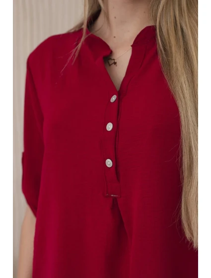 Blúzka s predĺženým chrbtom Burgundská