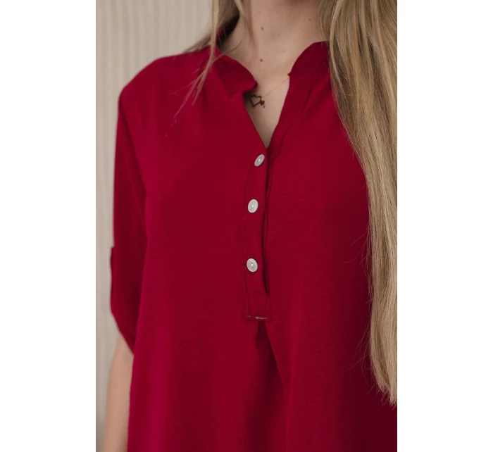 Blúzka s predĺženým chrbtom Burgundská