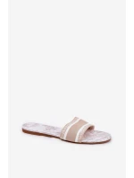 Vzorované Plné Dámské Sandály Béžové model 21689586 - Boto