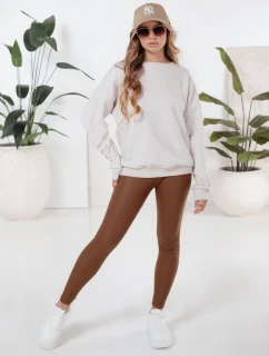 Dámske voskované hnedé legíny FashionStreet UY2725