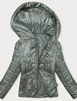 Dámska prešívaná krátka bunda khaki (B8185-11)