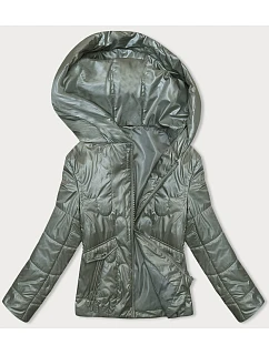 Dámska prešívaná krátka bunda khaki (B8185-11)