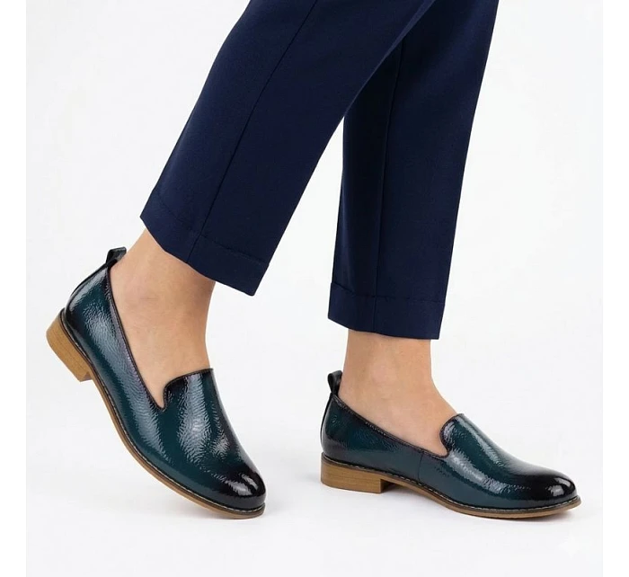 Dámske lakované topánky lords navy blue Potocki 19337