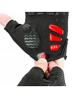 Cyklistické rukavice Rockbros S169BR L s gélovými vankúšikmi - čierno-červené