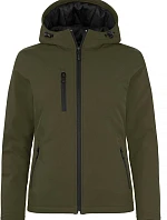 Clique Padded Hooded Softshell Women Dámska zateplená softshellová bunda s kapucňou 67.0953 fog green