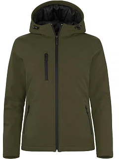Clique Padded Hooded Softshell Women Dámska zateplená softshellová bunda s kapucňou 67.0953 fog green