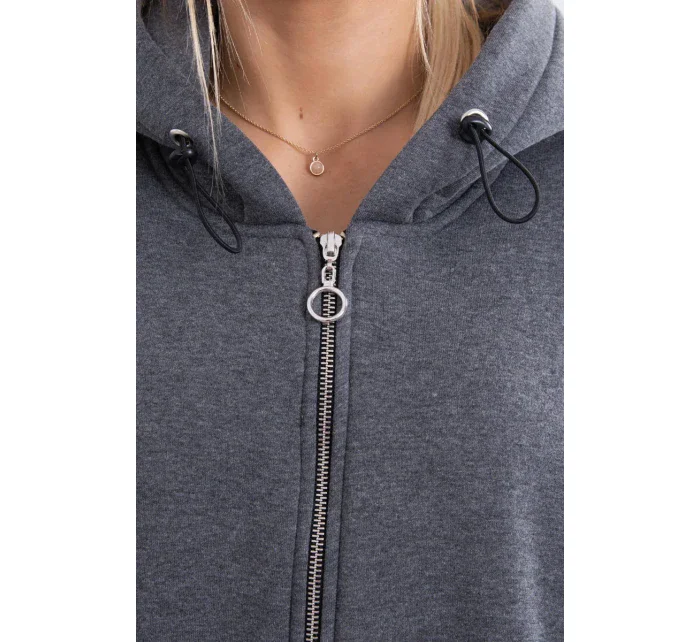 Zateplená dlhá mikina v grafitovej melanžovej farbe