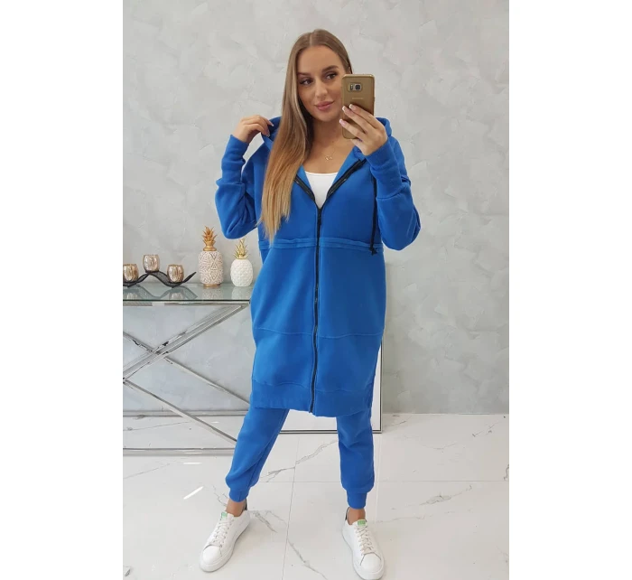 Hrejivá súprava s dlhou mikinou nevädzovo modrá